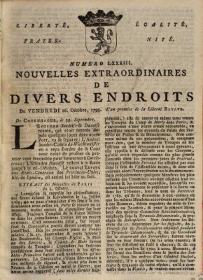 Nouvelles extraordinaires de divers endroits Freitag 16. Oktober 1795