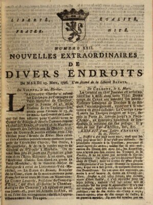 Nouvelles extraordinaires de divers endroits Dienstag 15. März 1796