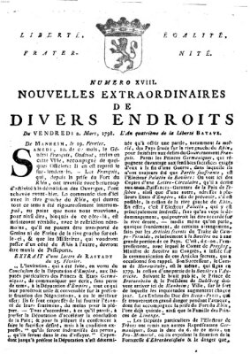 Nouvelles extraordinaires de divers endroits Freitag 2. März 1798