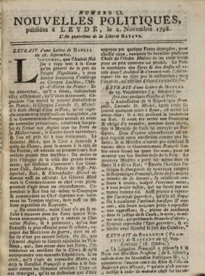 Nouvelles politiques (Nouvelles extraordinaires de divers endroits) Freitag 2. November 1798