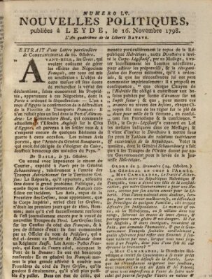 Nouvelles politiques (Nouvelles extraordinaires de divers endroits) Freitag 16. November 1798