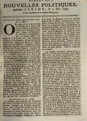 Nouvelles politiques (Nouvelles extraordinaires de divers endroits) Freitag 3. Mai 1799