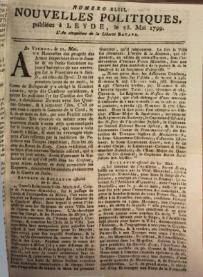 Nouvelles politiques (Nouvelles extraordinaires de divers endroits) Dienstag 28. Mai 1799
