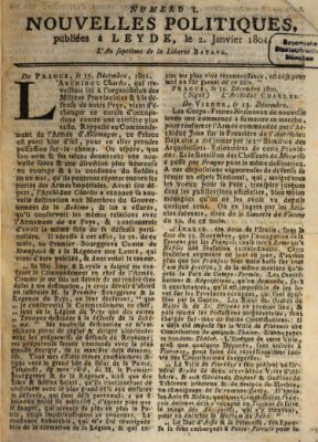 Nouvelles politiques (Nouvelles extraordinaires de divers endroits) Freitag 2. Januar 1801