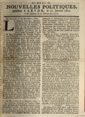 Nouvelles politiques (Nouvelles extraordinaires de divers endroits) Dienstag 20. Januar 1801