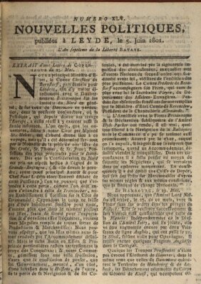 Nouvelles politiques (Nouvelles extraordinaires de divers endroits) Freitag 5. Juni 1801
