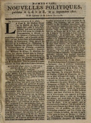 Nouvelles politiques (Nouvelles extraordinaires de divers endroits) Freitag 4. September 1801