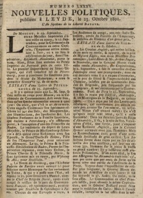 Nouvelles politiques (Nouvelles extraordinaires de divers endroits) Freitag 23. Oktober 1801