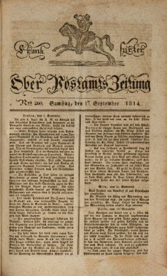 Frankfurter Ober-Post-Amts-Zeitung Samstag 17. September 1814