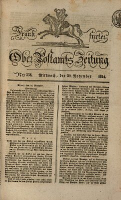 Frankfurter Ober-Post-Amts-Zeitung Mittwoch 30. November 1814