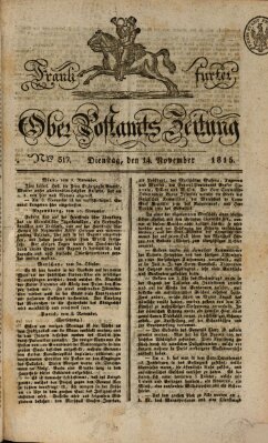 Frankfurter Ober-Post-Amts-Zeitung Dienstag 14. November 1815