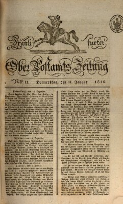 Frankfurter Ober-Post-Amts-Zeitung Donnerstag 11. Januar 1816