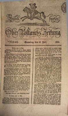 Frankfurter Ober-Post-Amts-Zeitung Sonntag 21. Juli 1816