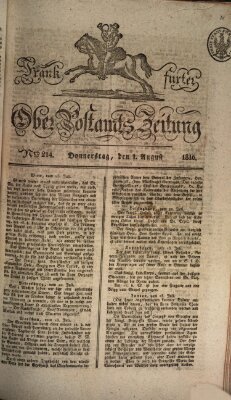 Frankfurter Ober-Post-Amts-Zeitung Donnerstag 1. August 1816
