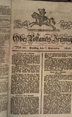 Frankfurter Ober-Post-Amts-Zeitung Dienstag 17. September 1816