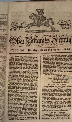 Frankfurter Ober-Post-Amts-Zeitung Sonntag 22. September 1816
