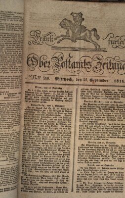 Frankfurter Ober-Post-Amts-Zeitung Mittwoch 25. September 1816