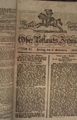 Frankfurter Ober-Post-Amts-Zeitung Freitag 27. September 1816