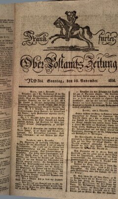 Frankfurter Ober-Post-Amts-Zeitung Sonntag 10. November 1816