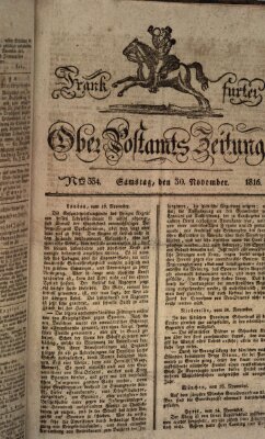Frankfurter Ober-Post-Amts-Zeitung Samstag 30. November 1816