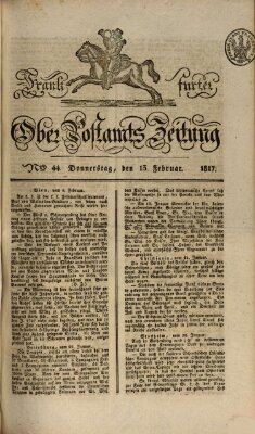Frankfurter Ober-Post-Amts-Zeitung Donnerstag 13. Februar 1817
