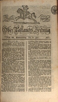 Frankfurter Ober-Post-Amts-Zeitung Donnerstag 10. Juli 1817