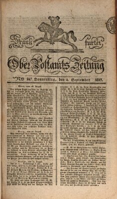 Frankfurter Ober-Post-Amts-Zeitung Donnerstag 4. September 1817