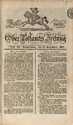 Frankfurter Ober-Post-Amts-Zeitung Donnerstag 13. November 1817