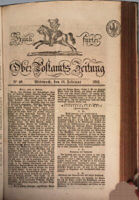 Frankfurter Ober-Post-Amts-Zeitung Mittwoch 18. Februar 1818