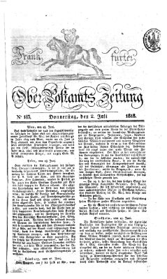Frankfurter Ober-Post-Amts-Zeitung Donnerstag 2. Juli 1818