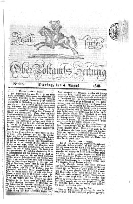 Frankfurter Ober-Post-Amts-Zeitung Dienstag 4. August 1818