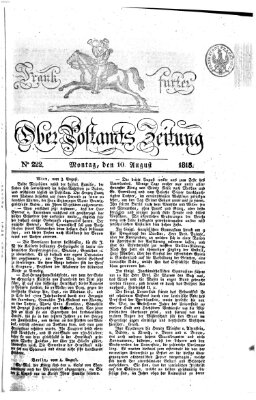 Frankfurter Ober-Post-Amts-Zeitung Montag 10. August 1818