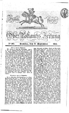 Frankfurter Ober-Post-Amts-Zeitung Samstag 19. September 1818