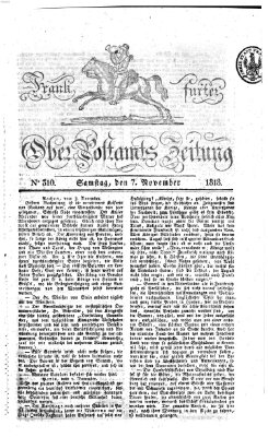 Frankfurter Ober-Post-Amts-Zeitung Samstag 7. November 1818