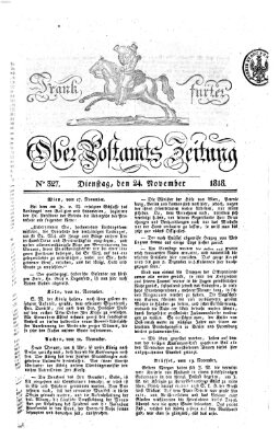 Frankfurter Ober-Post-Amts-Zeitung Dienstag 24. November 1818