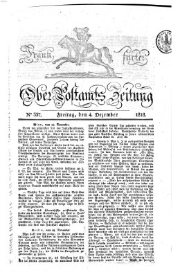 Frankfurter Ober-Post-Amts-Zeitung Freitag 4. Dezember 1818