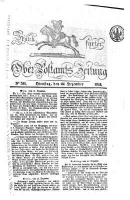 Frankfurter Ober-Post-Amts-Zeitung Dienstag 22. Dezember 1818