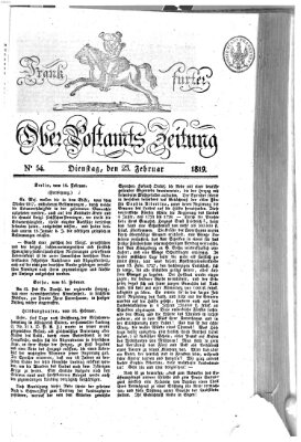 Frankfurter Ober-Post-Amts-Zeitung Dienstag 23. Februar 1819