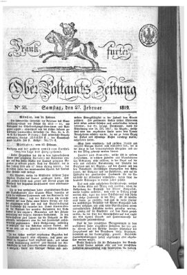 Frankfurter Ober-Post-Amts-Zeitung Samstag 27. Februar 1819