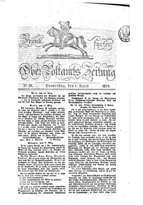 Frankfurter Ober-Post-Amts-Zeitung Donnerstag 1. April 1819
