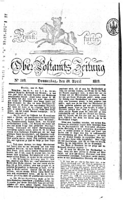 Frankfurter Ober-Post-Amts-Zeitung Donnerstag 29. April 1819