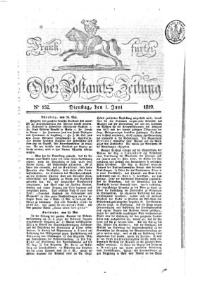 Frankfurter Ober-Post-Amts-Zeitung Dienstag 1. Juni 1819