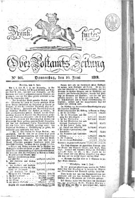 Frankfurter Ober-Post-Amts-Zeitung Donnerstag 10. Juni 1819