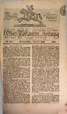 Frankfurter Ober-Post-Amts-Zeitung Donnerstag 29. Juli 1819