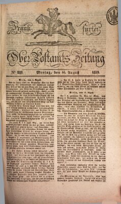 Frankfurter Ober-Post-Amts-Zeitung Montag 16. August 1819