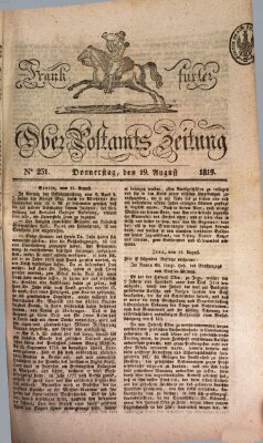 Frankfurter Ober-Post-Amts-Zeitung Donnerstag 19. August 1819