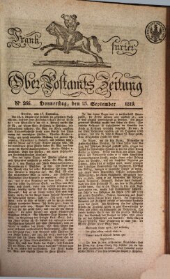 Frankfurter Ober-Post-Amts-Zeitung Donnerstag 23. September 1819