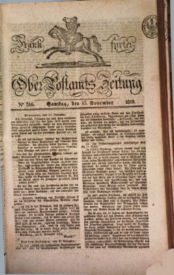 Frankfurter Ober-Post-Amts-Zeitung Samstag 13. November 1819