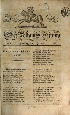 Frankfurter Ober-Post-Amts-Zeitung Samstag 1. Januar 1820