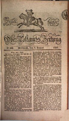 Frankfurter Ober-Post-Amts-Zeitung Mittwoch 9. August 1820